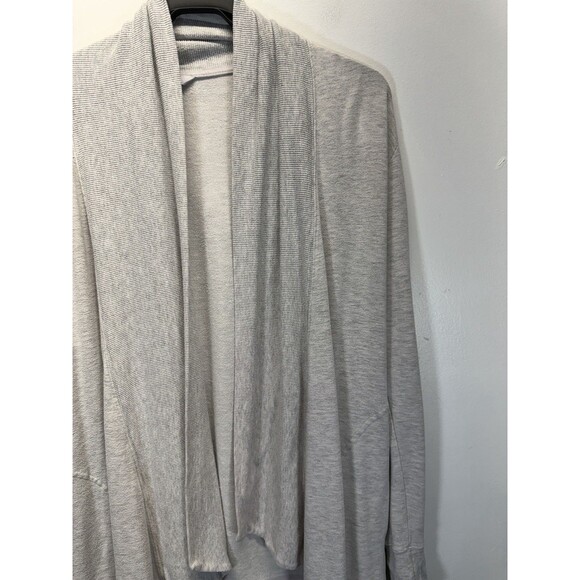 Athleta Women's Cardigan Sweater Small Gray Pranayama Wrap Thumb Holes Modal Gym - Picture 3 of 13
